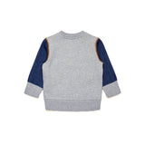 Diesel Kids Grey Crewneck Sweatshirt with Logo for Babies