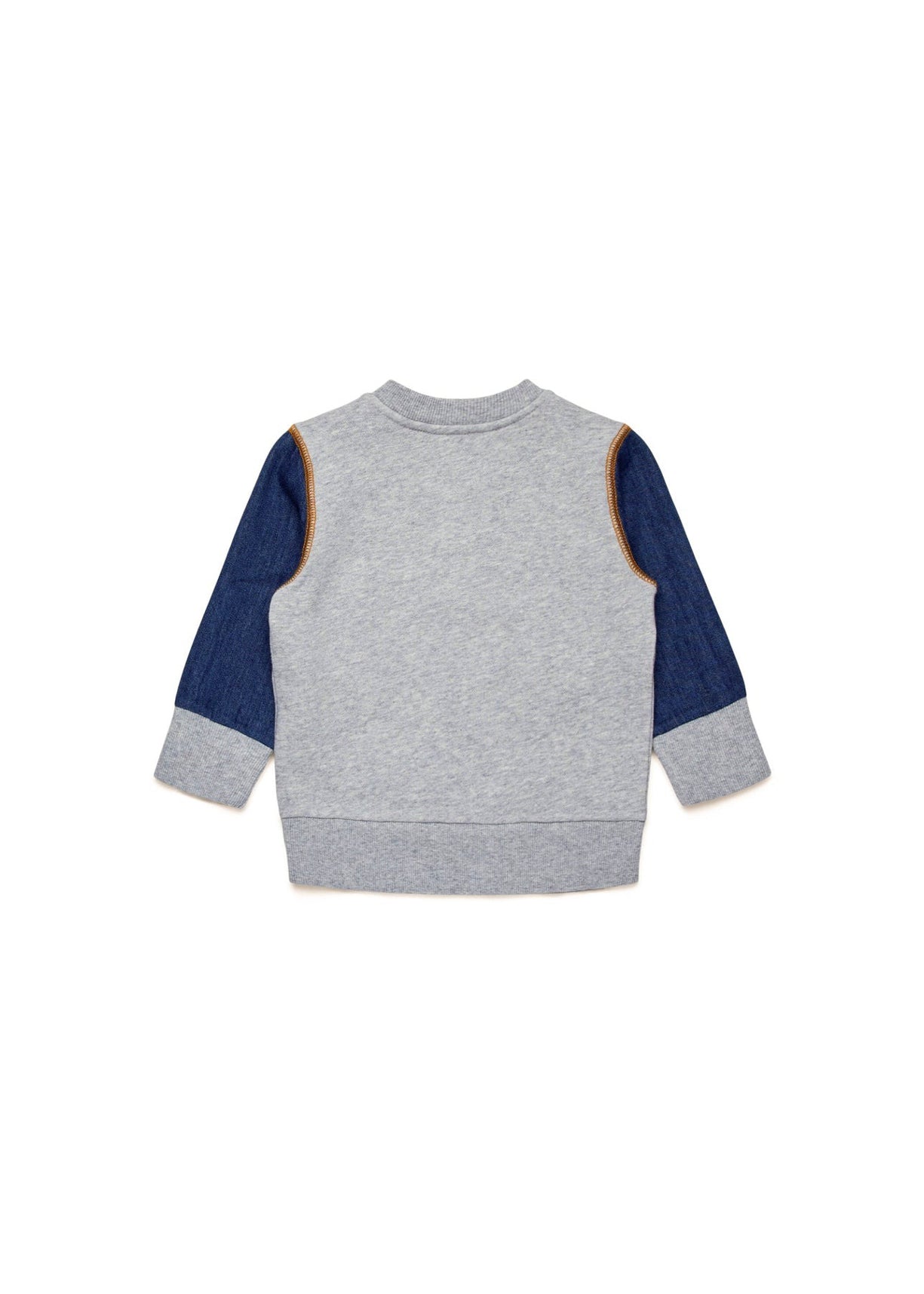 Diesel Kids Felpa Girocollo Grigia con Logo per Neonati