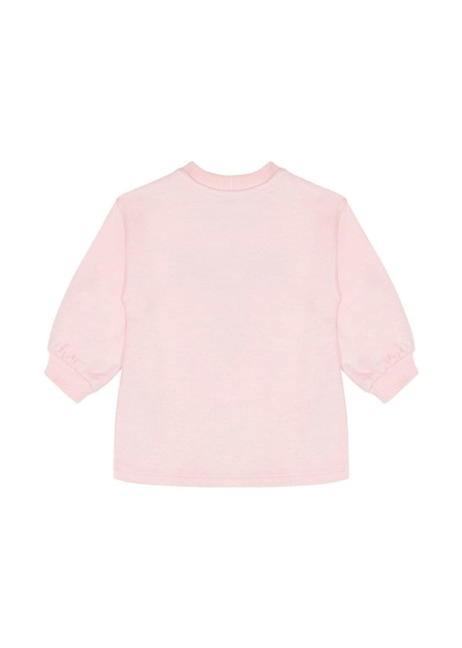 Moschino Kids Abito Lunghe Maniche Rosa con Stampa per Neonate (retro)