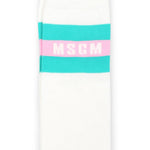 MSGM Kids Calzino Crema con Logo per Bambini (retro)