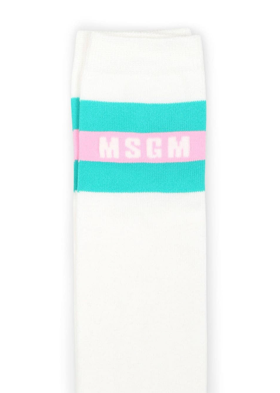 MSGM Kids Calzino Crema con Logo per Bambini (retro)