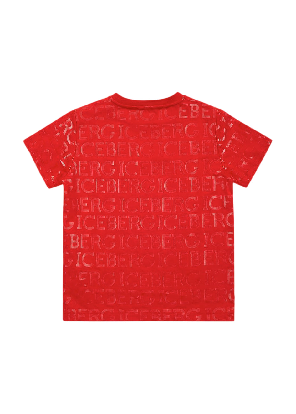 Iceberg Kids T-Shirt Rossa Con Stampa All-over per Bambini