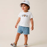 Moschino Kids Bucket Bianco con Logo Teddy Bear per Neonati