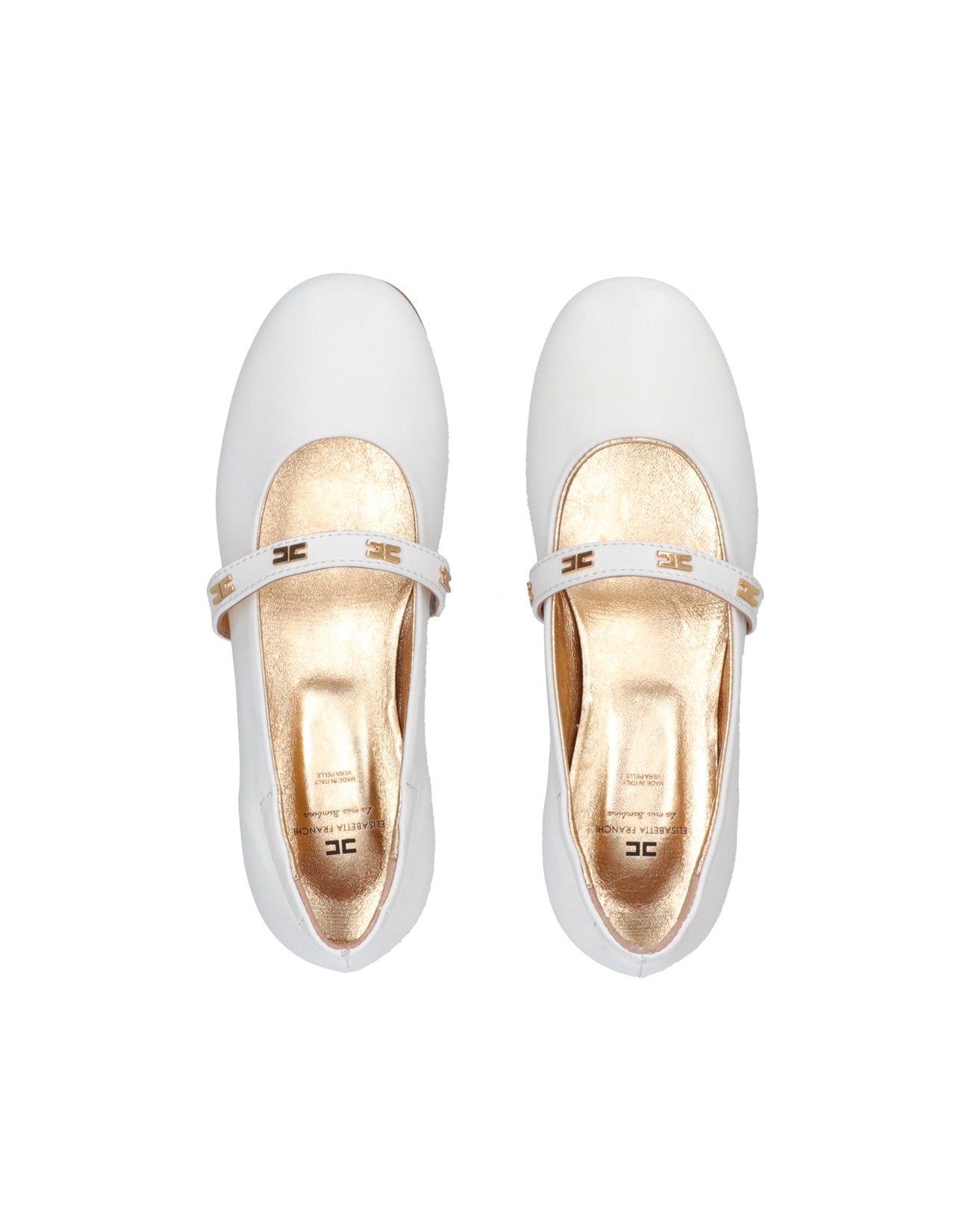 Elisabetta Franchi La Mia Bambina Ballerina Bianco con Cinturino per Bambine