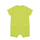 Moschino Kids Pagliaccetto Verde con Apertura Bottoni Spalla e Stampa Logo Teddy per Neonati