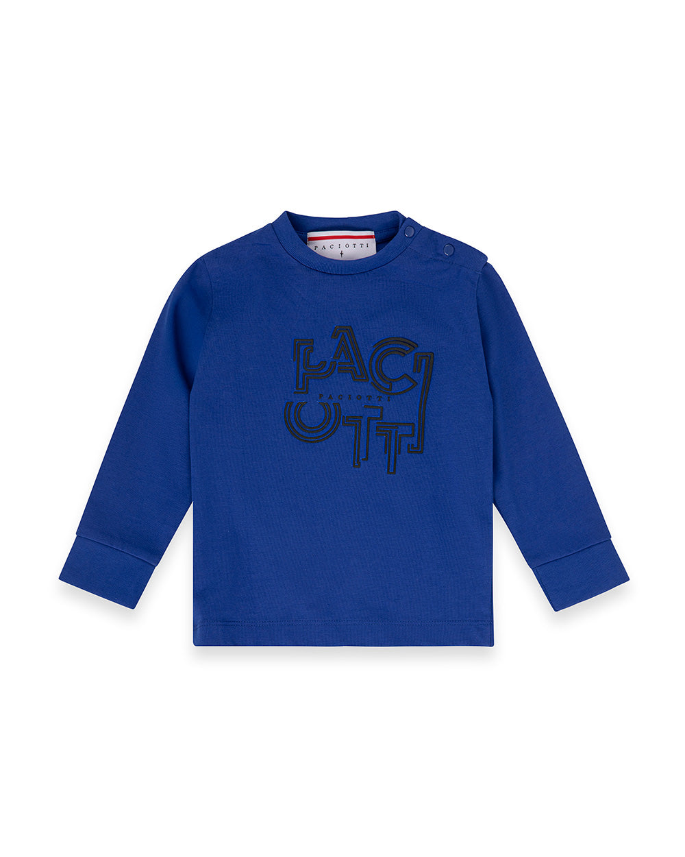 Paciotti Kids T-Shirt Blue a Maniche Lunghe con Bottoni Apertura Spalla per Neonati