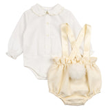 Barcellino Kids Completo 2pz Pompon Latte e Quadretti per Neonate