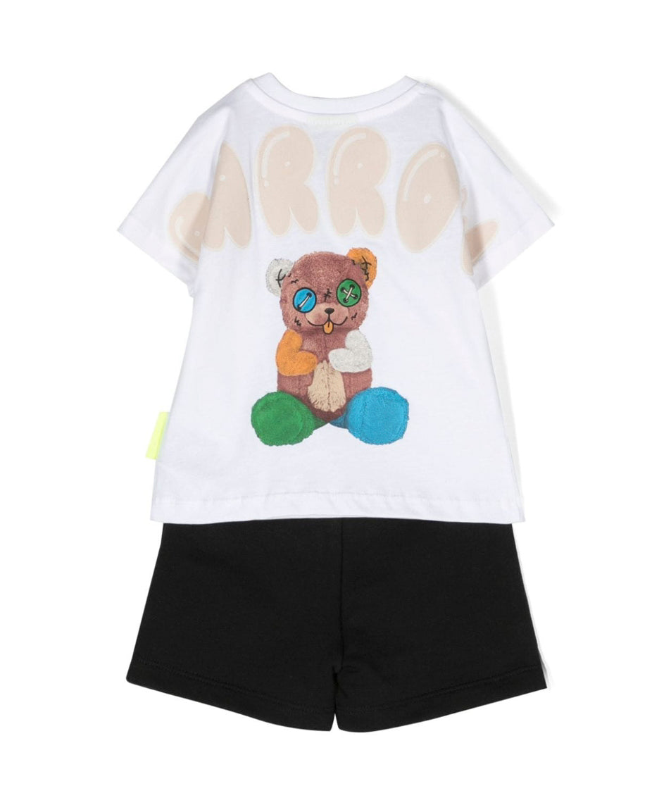 Barrow Kids Completo T-shirt e Short Bianco/Nero per Neonate