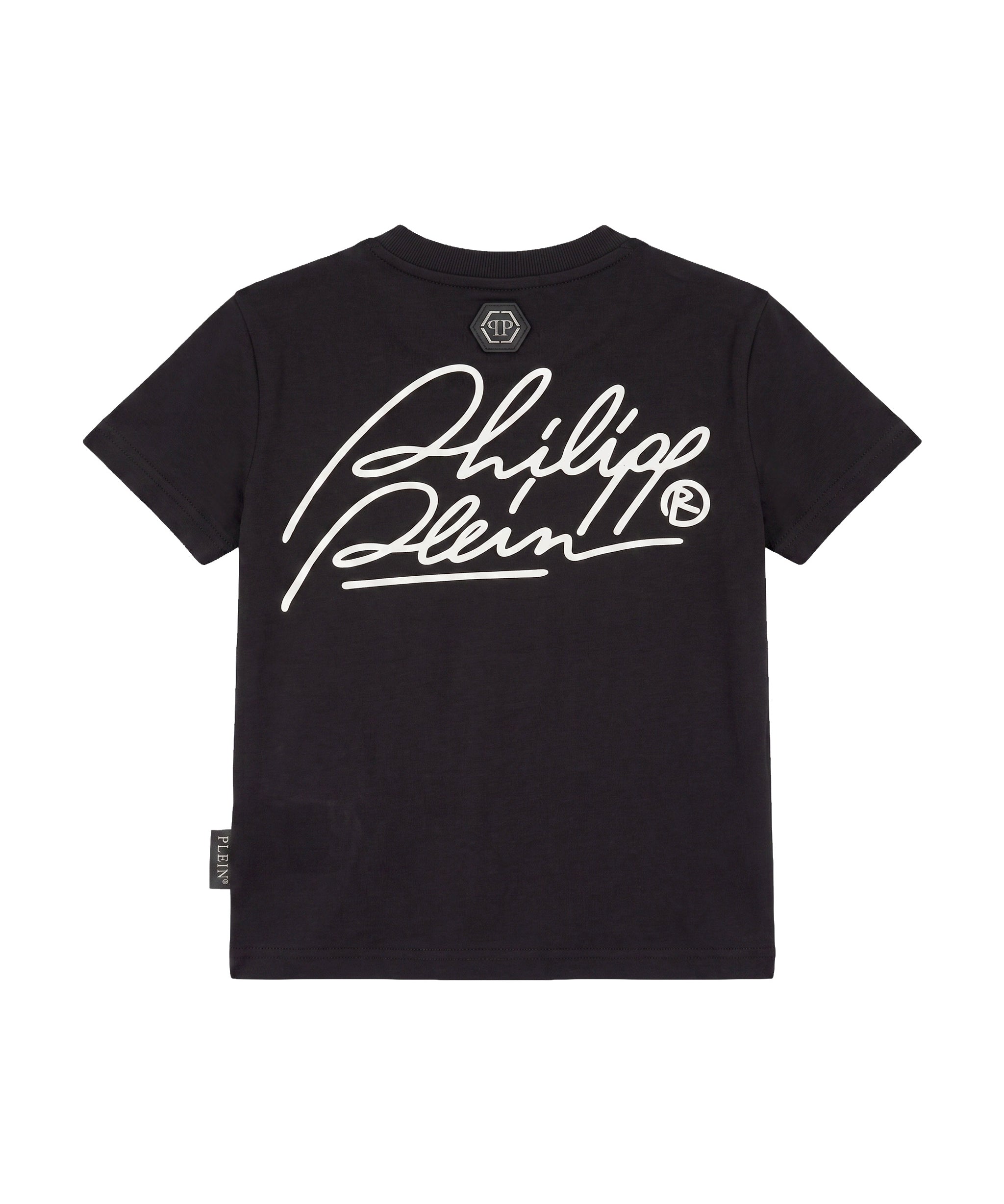 Philipp Plein Kids T-Shirt Nera in Cotone con Teddy Bear di Strass Unisex per Bambini