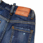 Dsquared2 Kids Jeans Denim Scuro con Rotture per Neonati (dettaglio)