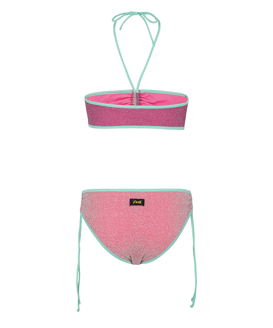F**K Kids Costume Due Pezzi Viola e Rosa per Bambine