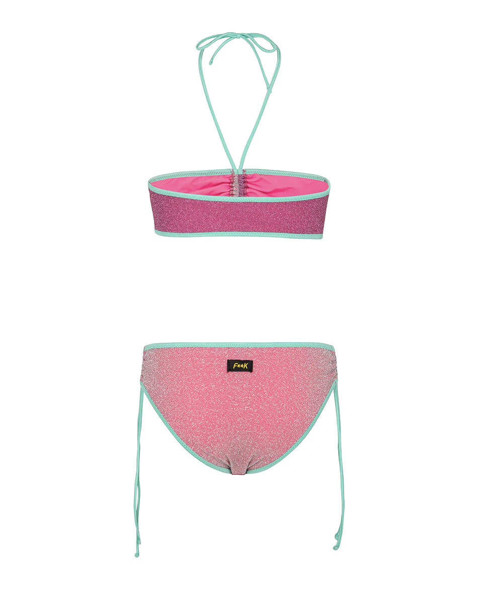 F**K Kids Costume Due Pezzi Viola e Rosa per Bambine