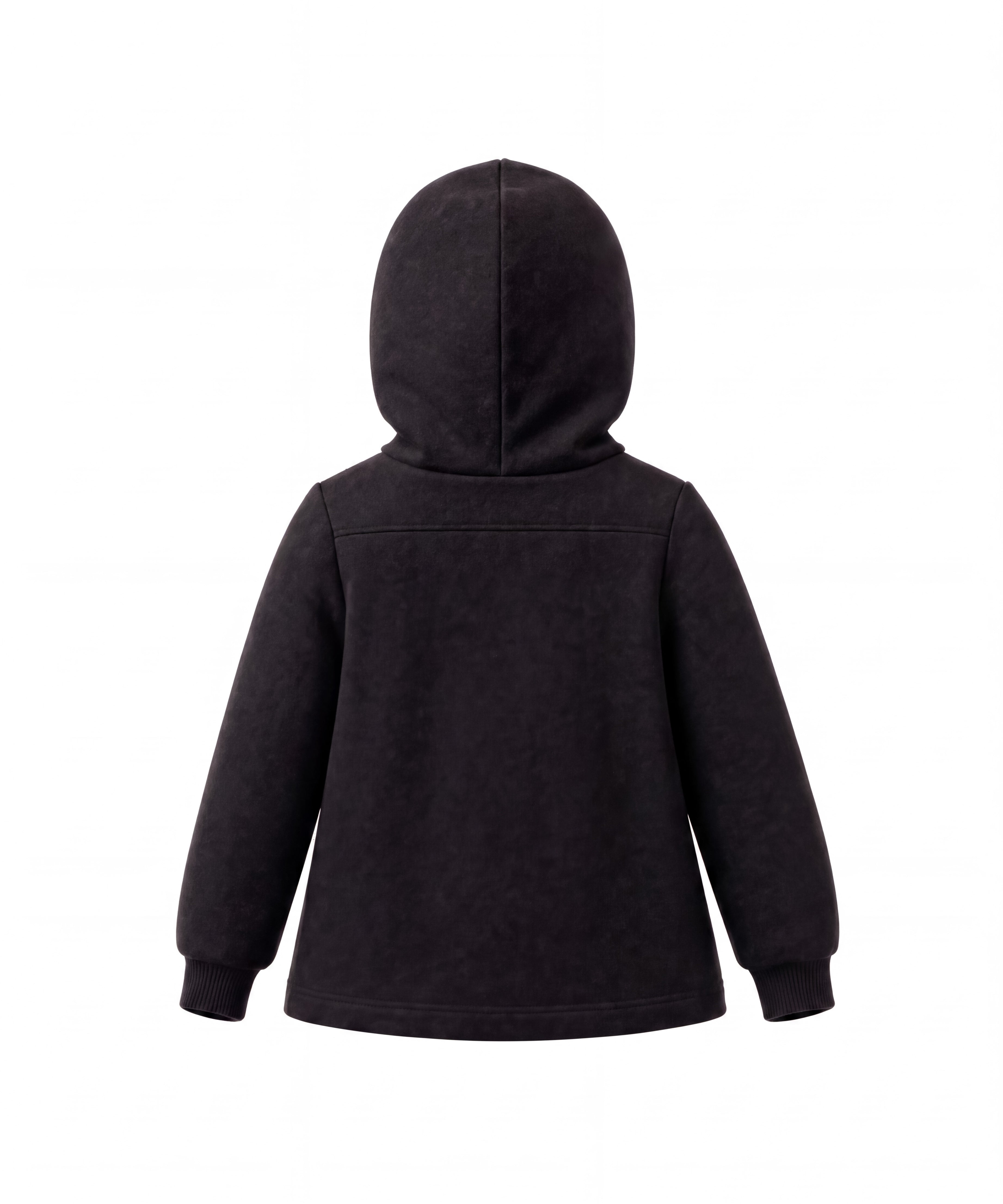 Elisabetta Franchi La Mia Bambina Abito in Felpa Nera con Cappuccio in Cotone, Maxi Logo Gommato Tono su Tono, Tasca a Marsupio e Polsini a Costine per Neonate