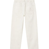 Patrizia Pepe Kids Pantalone in Denim Bianco con Logo sul Retro per Bambine