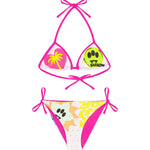 Barrow Kids Costume Bikini Crema/Fucsia con Stampa per Bambine