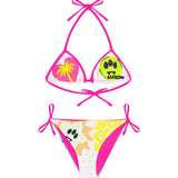 Barrow Kids Costume Bikini Crema/Fucsia con Stampa per Bambine