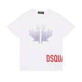 Dsquared2 Kids T-shirt Bianca con Applicazione Leaf Strass per Bambine