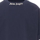 Palm Angels Kids T-Shirt Blu Navy con Logo per Bambini