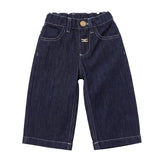 Elisabetta Franchi La Mia Bambina Pantalone in Denim Scuro con Logo per Neonate