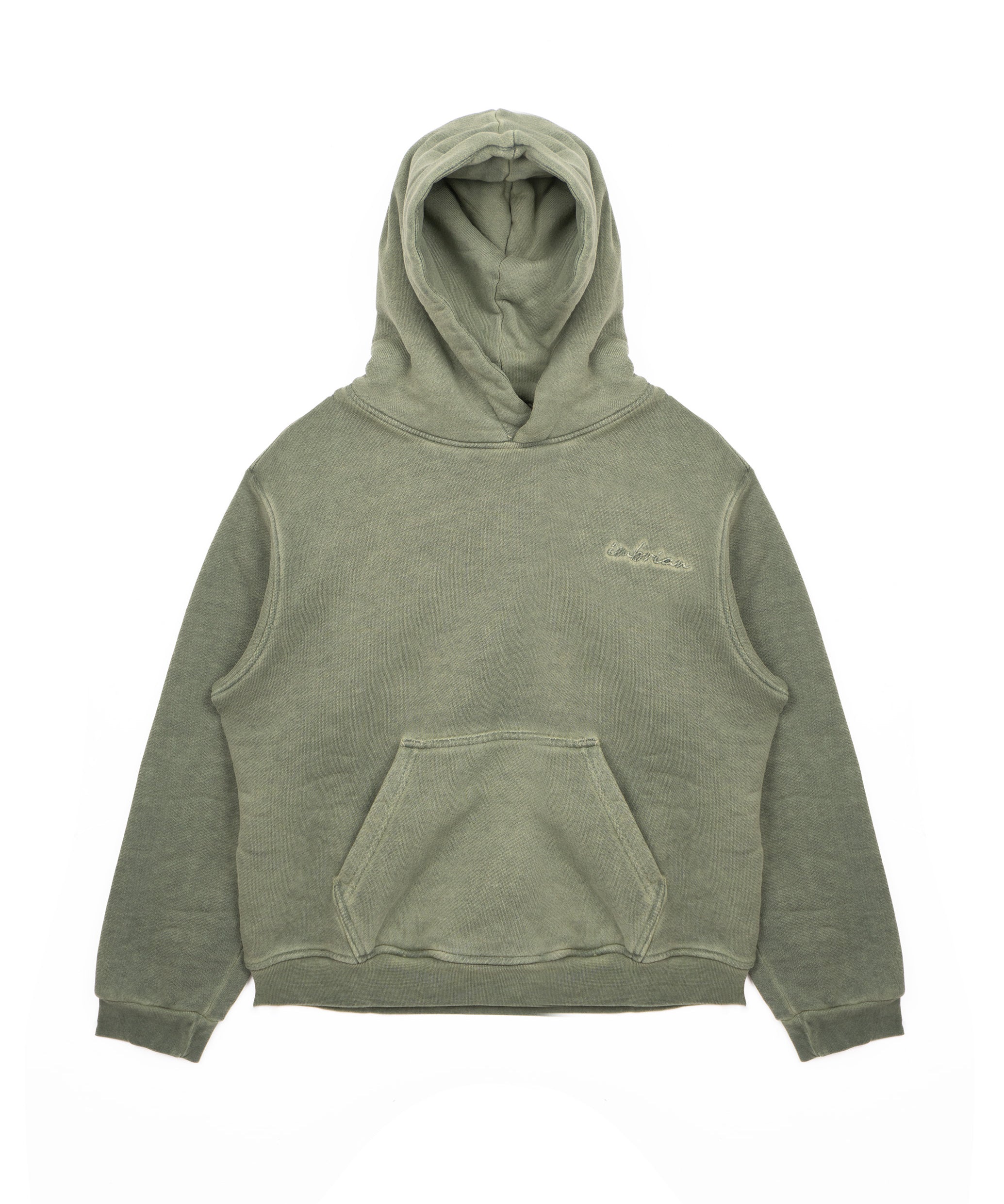 I'M Brian Kids Felpa VErde Effetto Slavato con Ricamo Logo Lato Cuore per Bambini