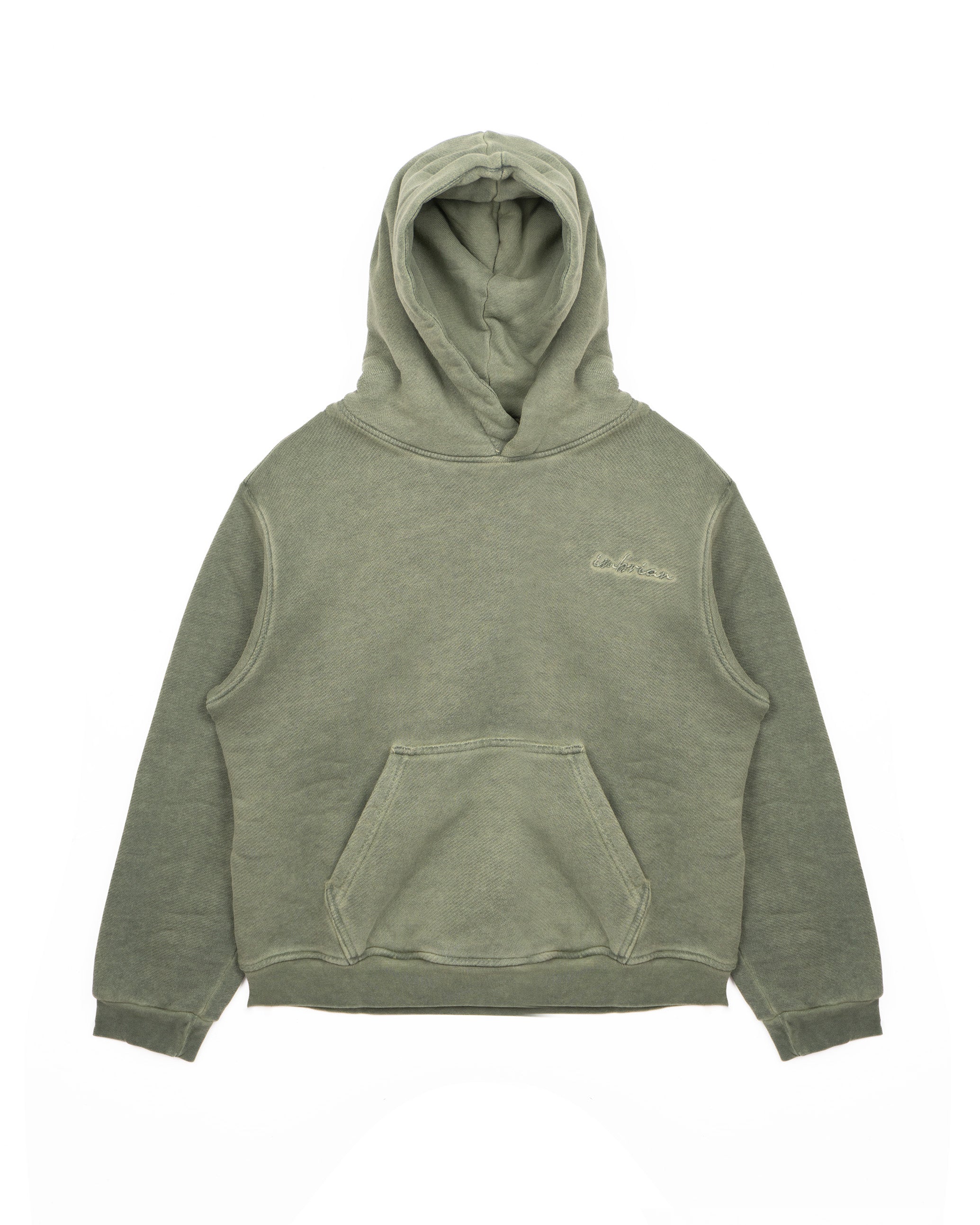 I'M Brian Kids Felpa VErde Effetto Slavato con Ricamo Logo Lato Cuore per Bambini