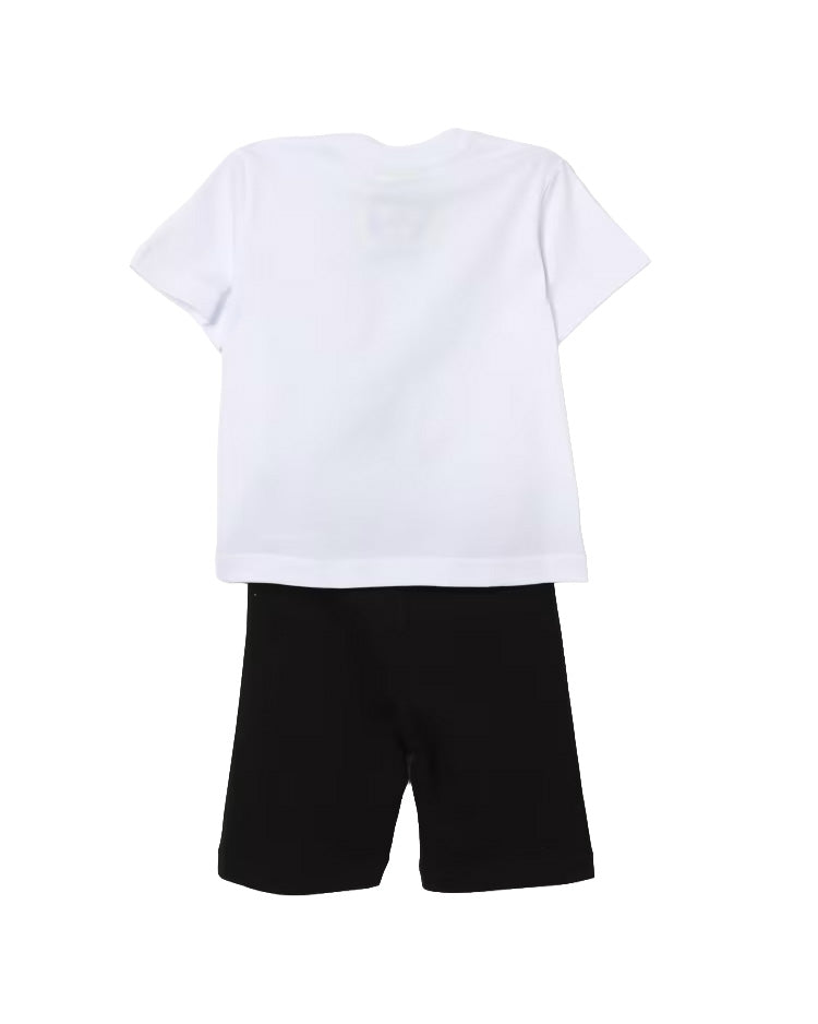 Barrow Kids Completo Off-White e Nero con Stampa Multicolor per Neonati