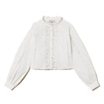 Twinset Kids Camicia Bianca Intarsiata per Bambine