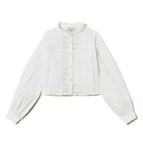 Twinset Kids Camicia Bianca Intarsiata per Bambine