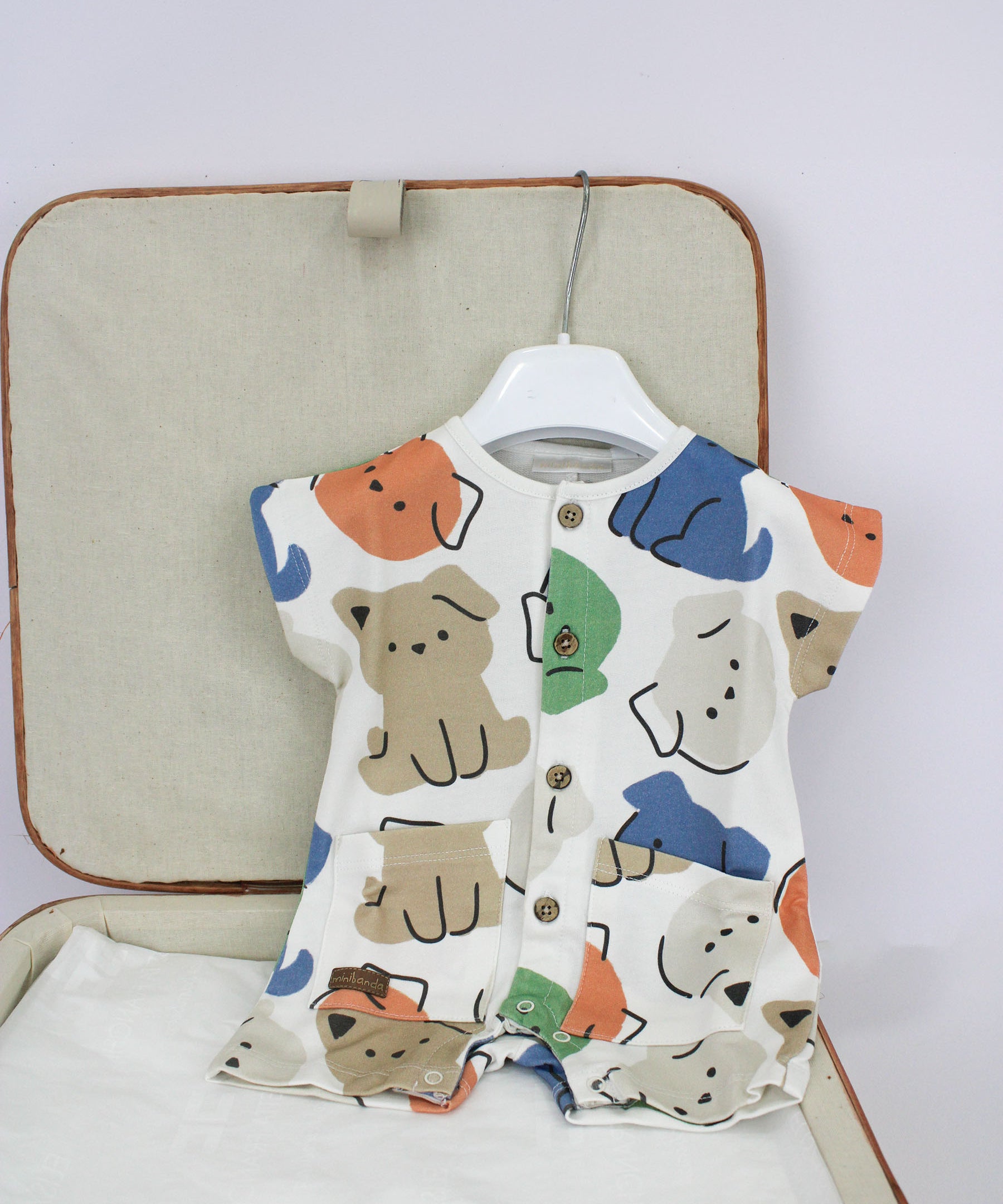 Minibanda Pagliaccetto Bianco Multicolor per Neonati