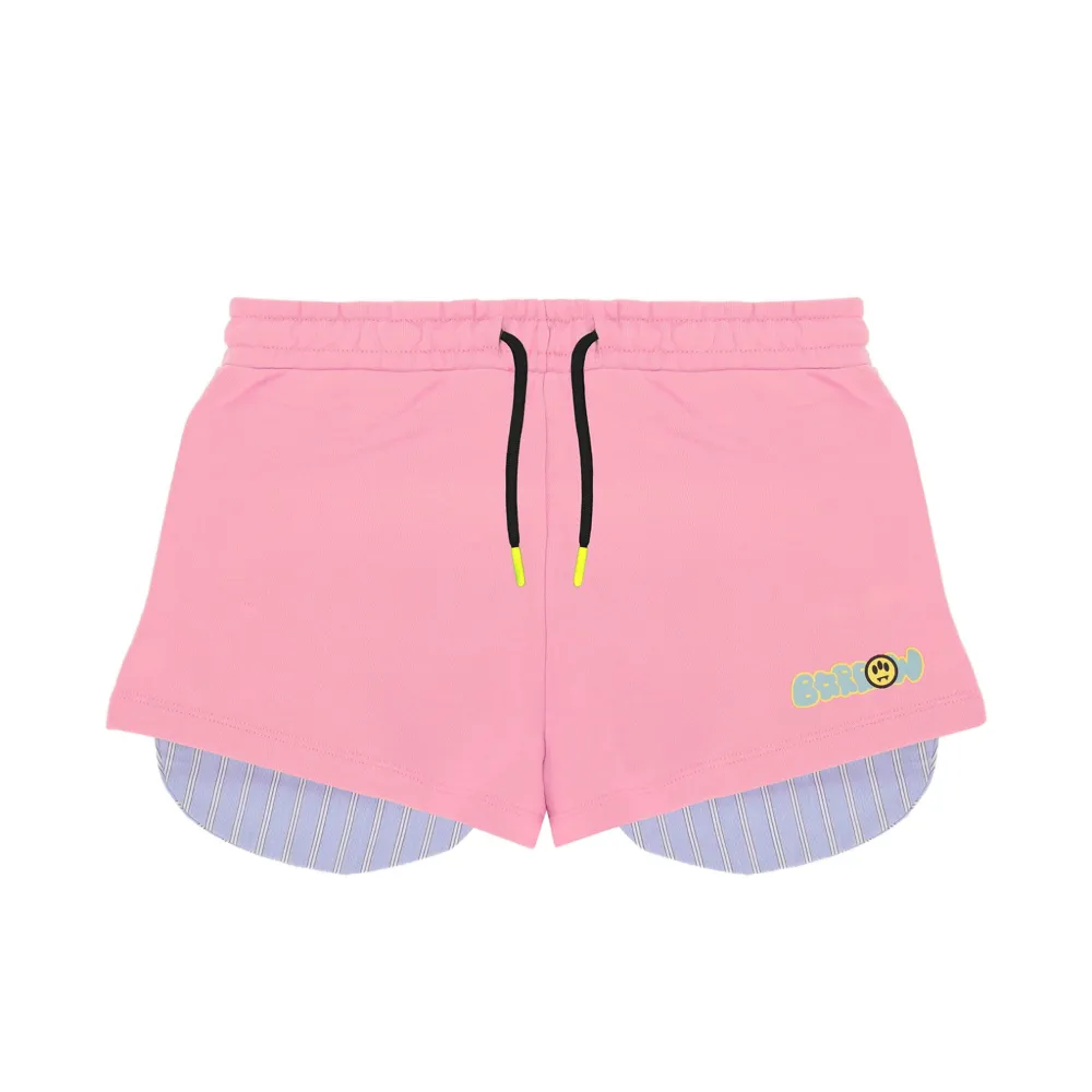 Barrow Kids Short Rosa con Stampa Logo per Bambine