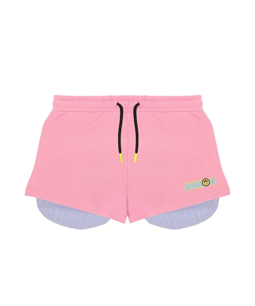 Barrow Kids Short Rosa con Stampa Logo per Bambine
