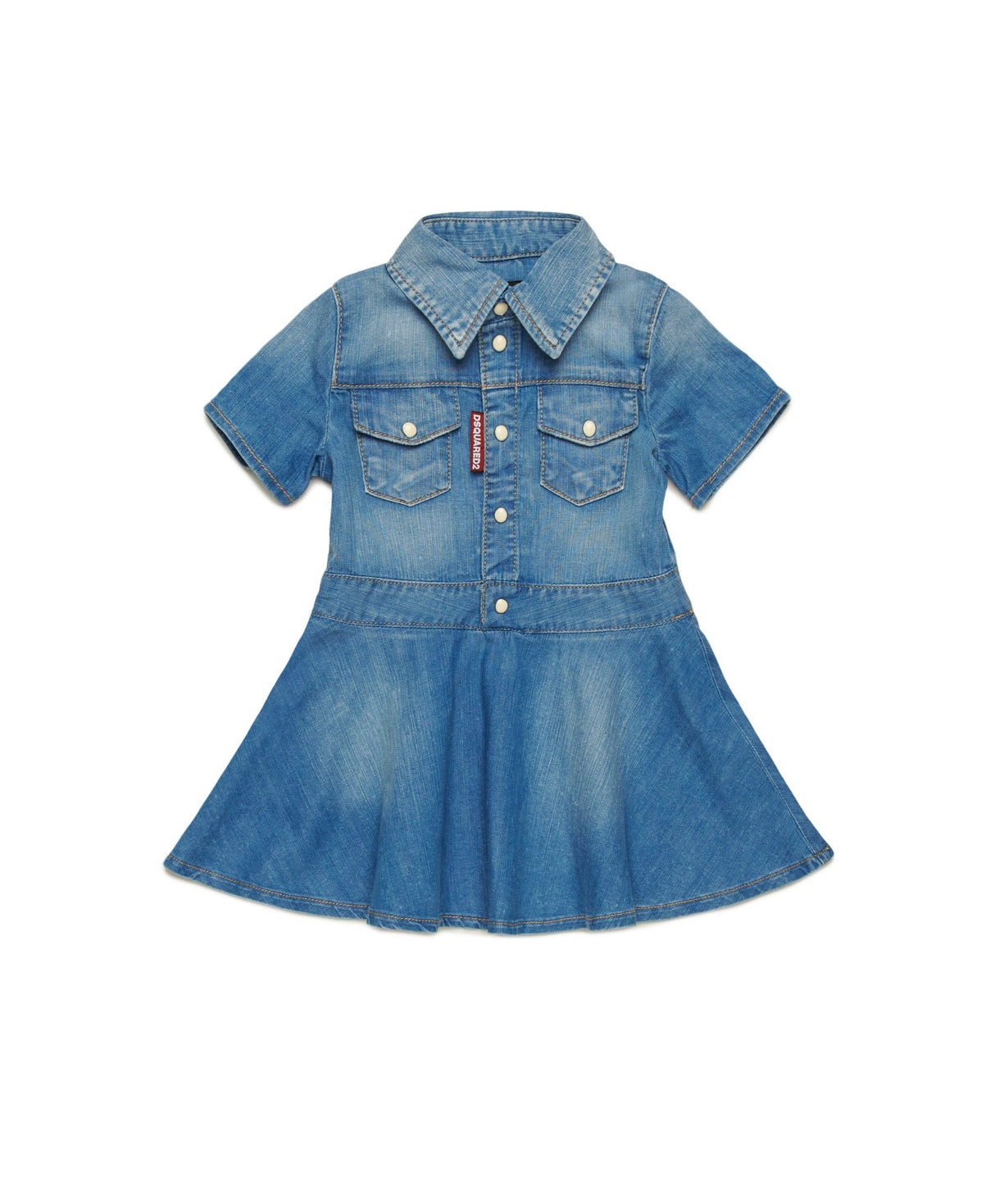 Dsquared2 Kids Abito Denim Svasato per Neonate