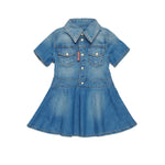 Dsquared2 Kids Abito Denim Svasato per Neonate