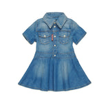 Dsquared2 Kids Abito Denim Svasato per Neonate