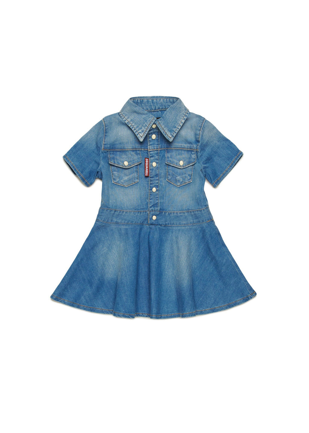 Dsquared2 Kids Abito Denim Svasato per Neonate