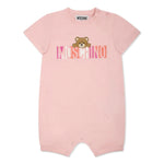 Moschino Kids Tutina Rosa con Stampa Colorful per Neonate