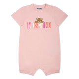 Moschino Kids Tutina Rosa con Stampa Colorful per Neonate