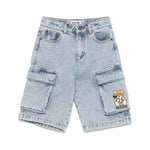 Moschino Kids Bermuda Denim con Stampa Toy per Bambini