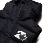 Dsquared2 Kids Giubbino Smanicato Nero con Logo Leaf per Bambini (dettaglio)