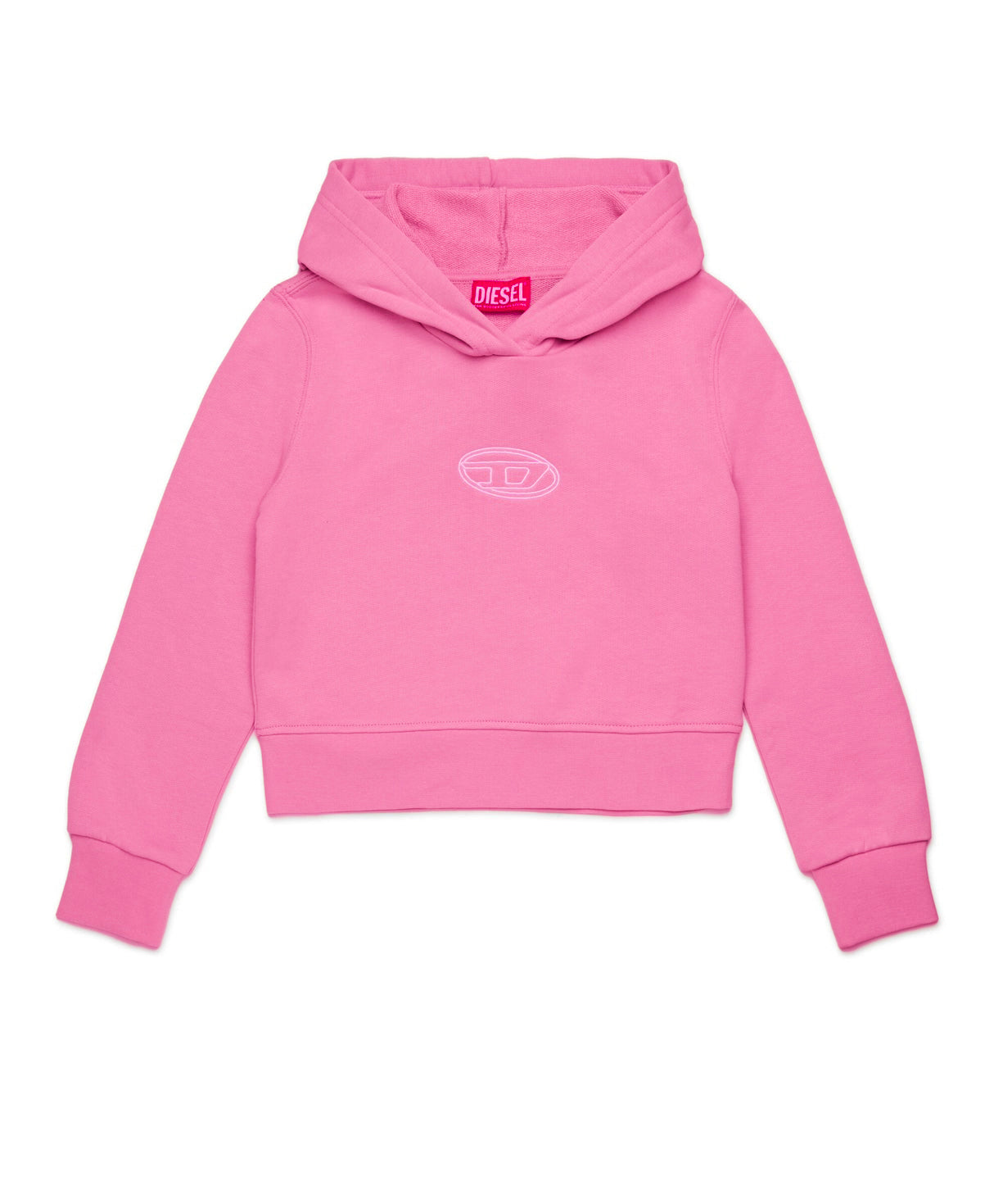 Diesel Kids Felpa con Cappuccio Fucsia Oval D per Bambine