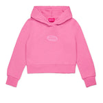Diesel Kids Felpa con Cappuccio Fucsia Oval D per Bambine