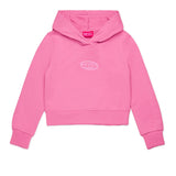 Diesel Kids Felpa con Cappuccio Fucsia Oval D per Bambine