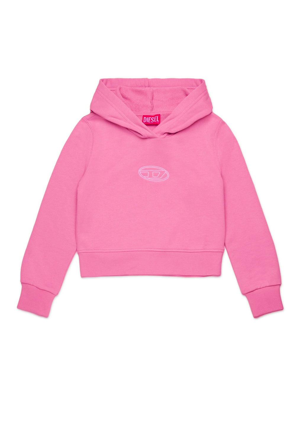 Diesel Kids Felpa con Cappuccio Fucsia Oval D per Bambine