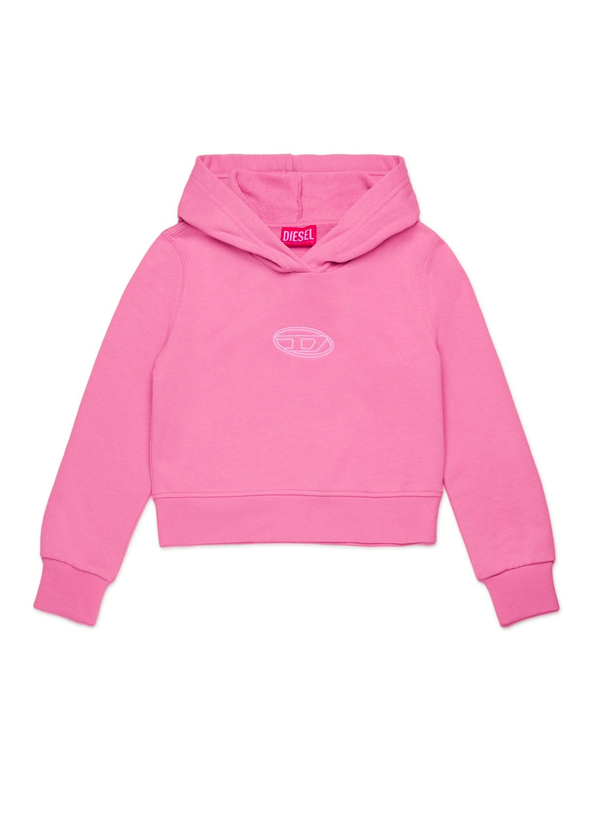 Diesel Kids Felpa con Cappuccio Fucsia Oval D per Bambine