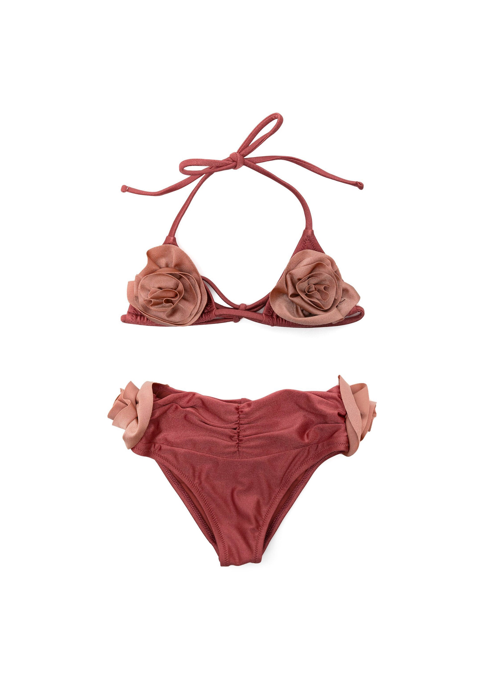 Elisabetta Franchi La Mia Bambina Bikini Rosa/Pesca con Applicazione (fronte)