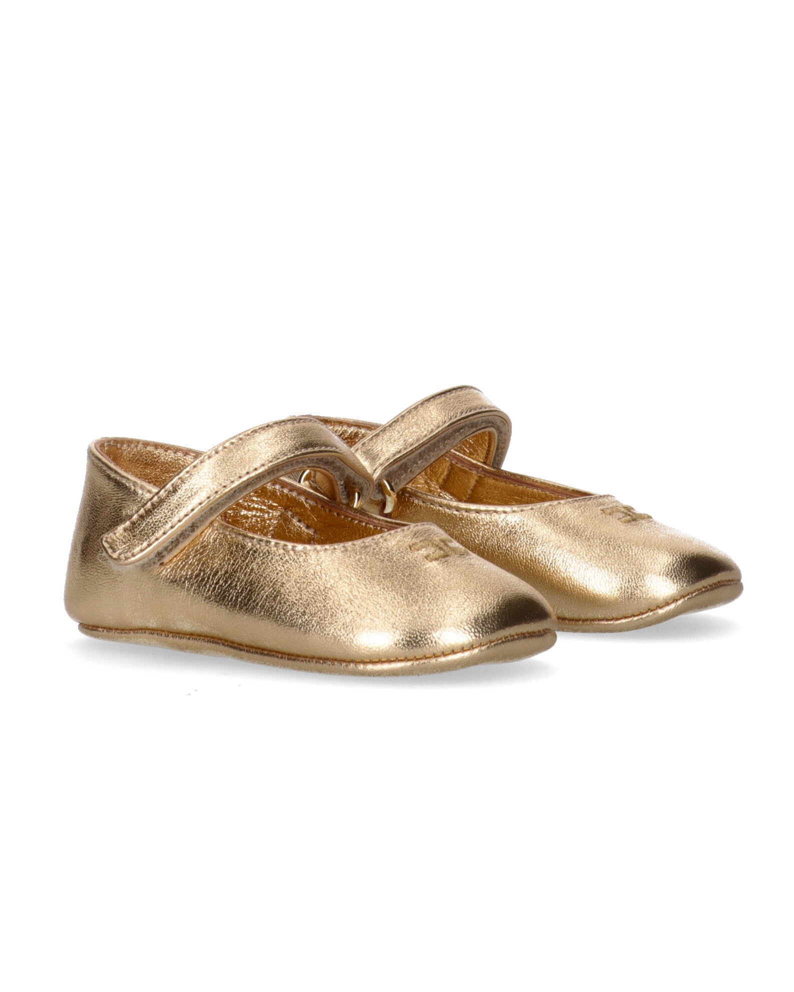 Elisabetta Franchi La Mia Bambina Ballerine oro con Strass per Neonate