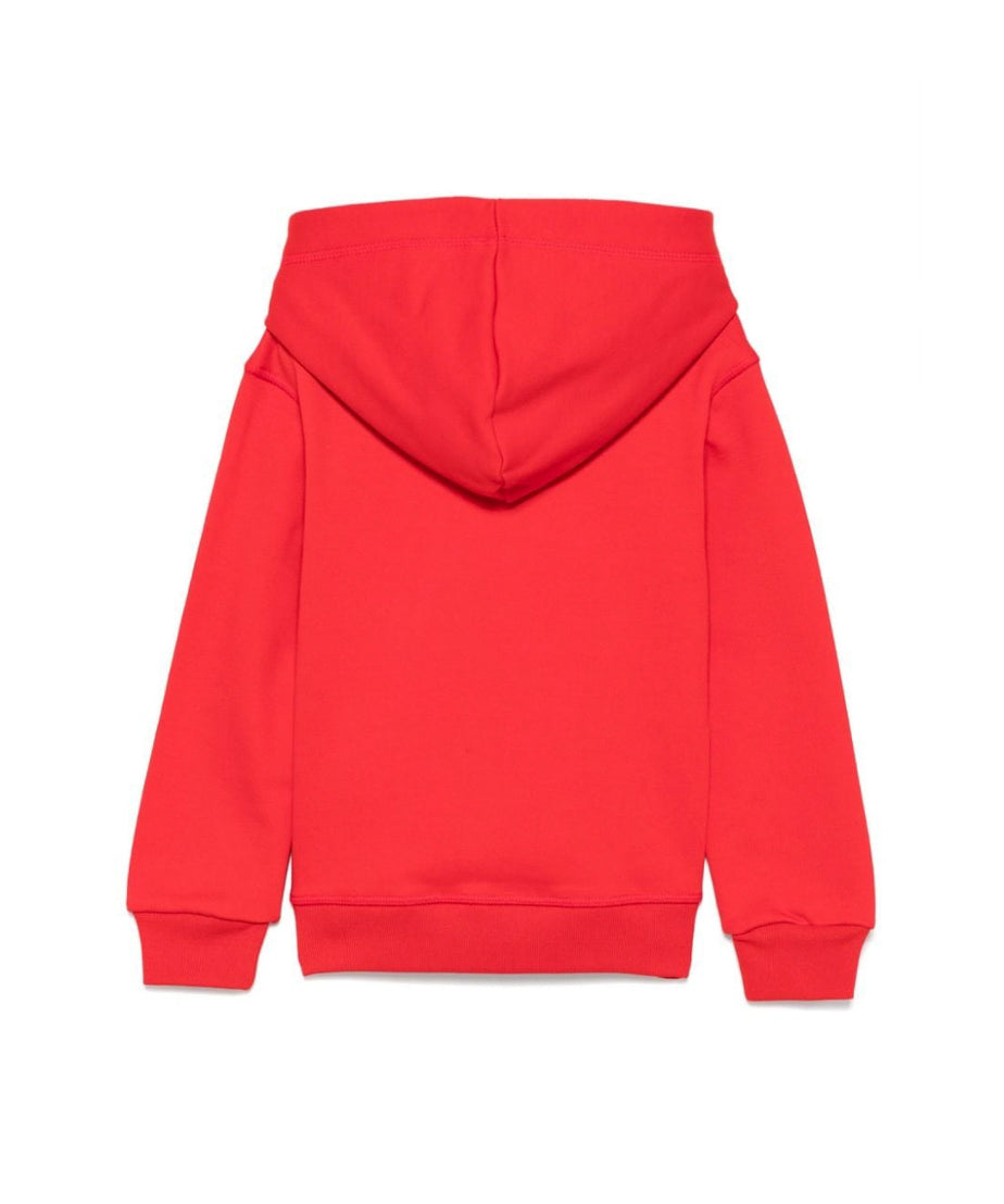 Dsquared2 Kids Felpa Rossa con Cappuccio con Stampa Logo per Bambini (retro)