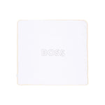 BOSS Kids Copertina Beige Bifacciale in Cotone con Orsetti Jacquard e Logo per Bambini