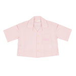 Palm Angels Kids Camicia Rosa con Logo e Stampa sul Retro per Bambine