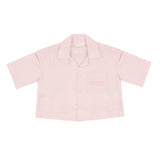 Palm Angels Kids Camicia Rosa con Logo e Stampa sul Retro per Bambine